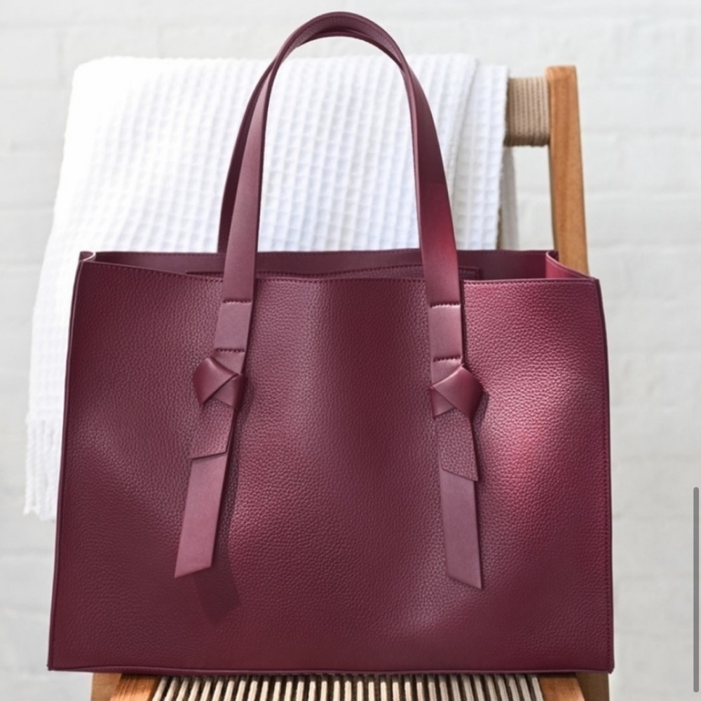 Rachel Zoe Take-it-Anywhere Tote - vegan leather - bordeaux cranberry large - Picture 3 of 12